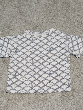 Disney Uniqlo White Short-Sleeve Tee with Sleeping Beauty Floral Pattern